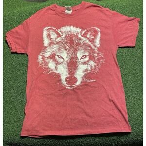 Lost Creek Outfitters Big Face Wolf Graphic Nature Outdoor T Shirt Men M